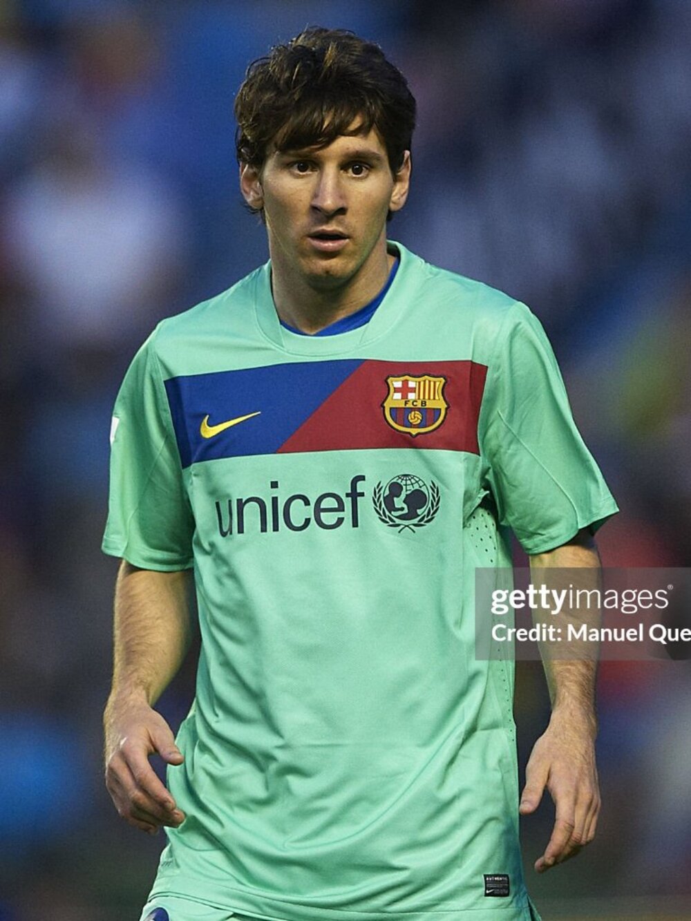 vintage Nike BARCELONA 2010-11 away football shirt soccer jersey UNICEF teal